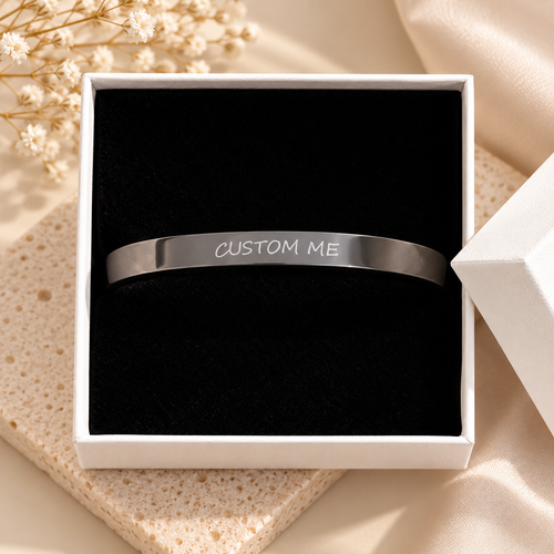 Personalized Couples Cuff Bracelet Set
