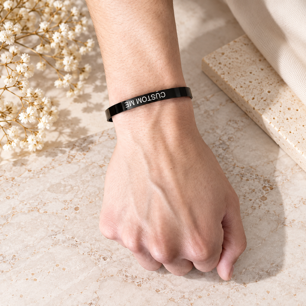 Personalized Couples Cuff Bracelet Set