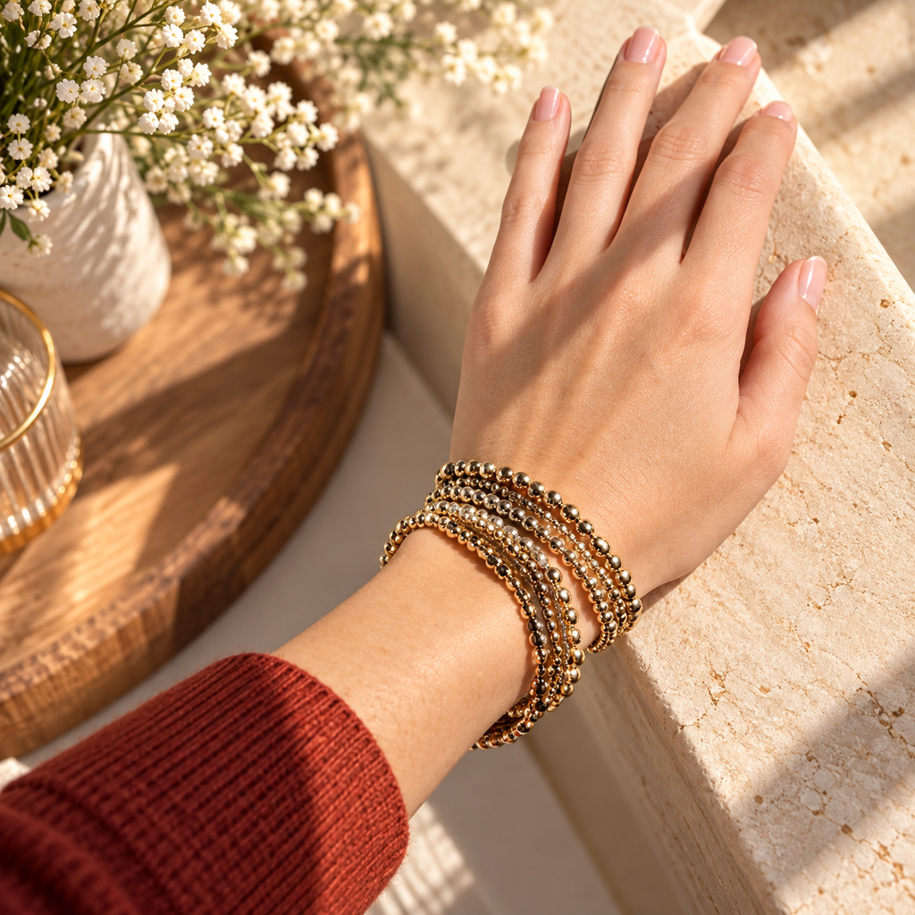 Initial Crystal Bracelet Set