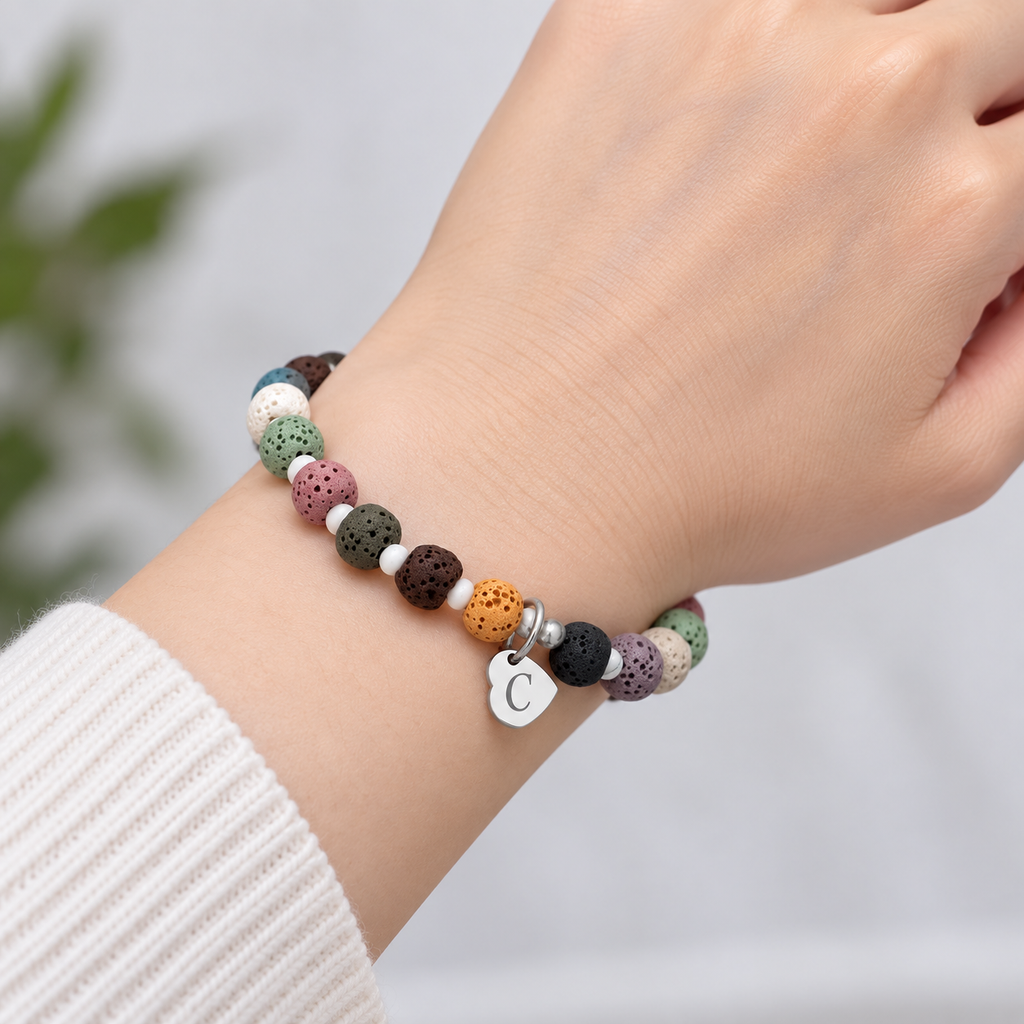 Personalized Lava Bead Bracelet